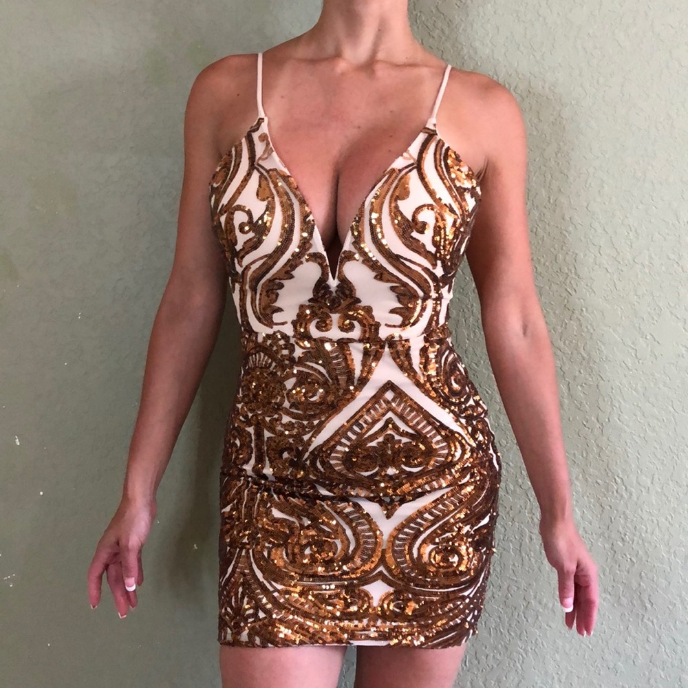 Gold Sequence short Dress
